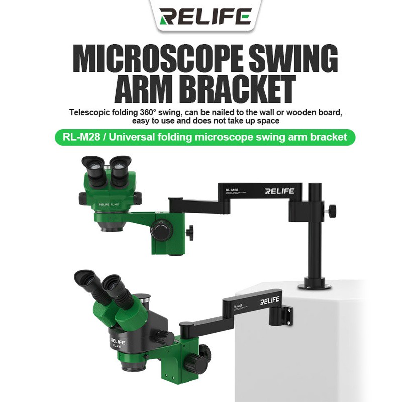RELIFE RL-M28 Universal Microscope Swing Arm Bracket Telescopic Folding ...