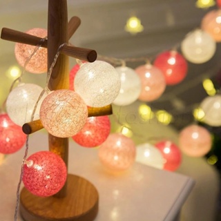 20 LED Cotton Balls String Lights Battery or USB Powered Fairy