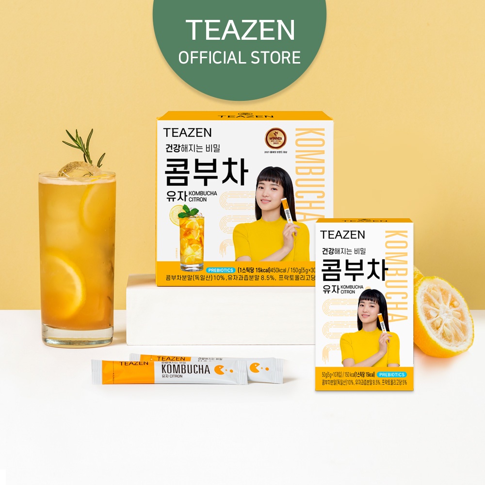 TEAZEN Kombucha Citron (Yuzu) Flavor 10, 30 Sticks | Shopee Singapore