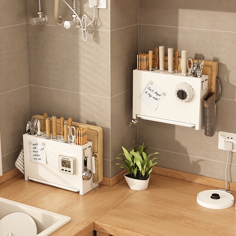 Kitchen Knife Holder Stand Multi functional storage rack Drain rack ...
