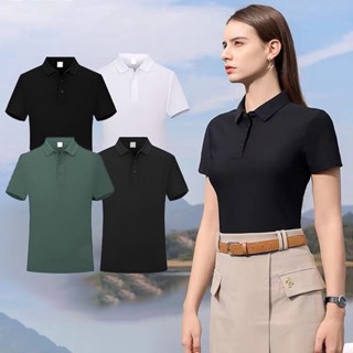 Women Clothes Polo Shirts Casual Cotton Short Sleeve New Fashion T Shirt  Slim Turn-Down Neck Casual Plain Lady Top