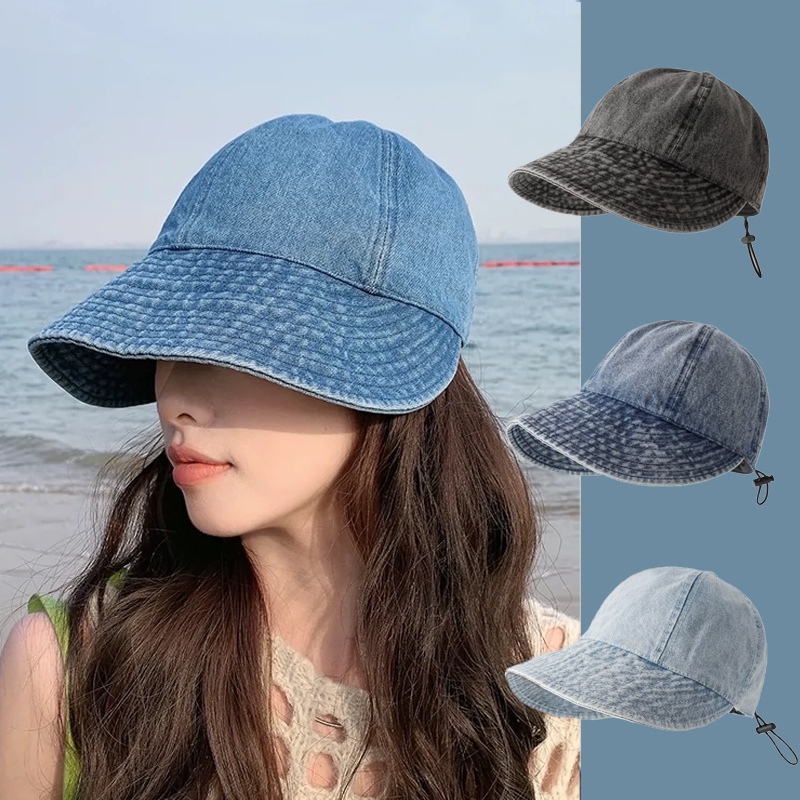 UV Denim Hat Cowboy Peaked Cap Adjustable Sun Visor Hat | Shopee Singapore