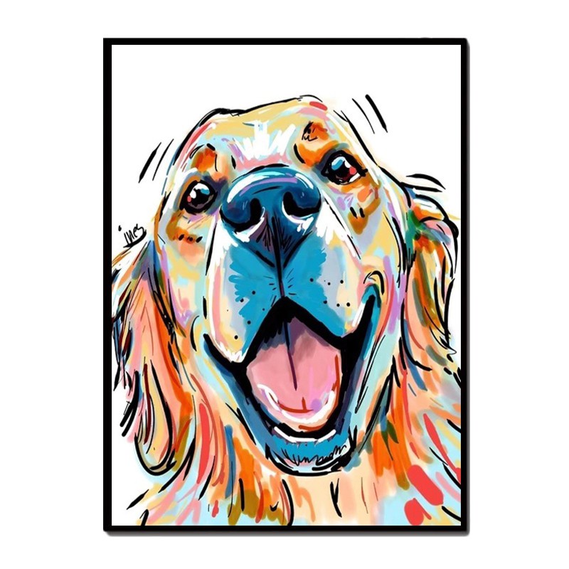 DIY Number Painting Without Frame,Animal Paint By Number Kit,Canvas Oil Painting Wall Art,Home