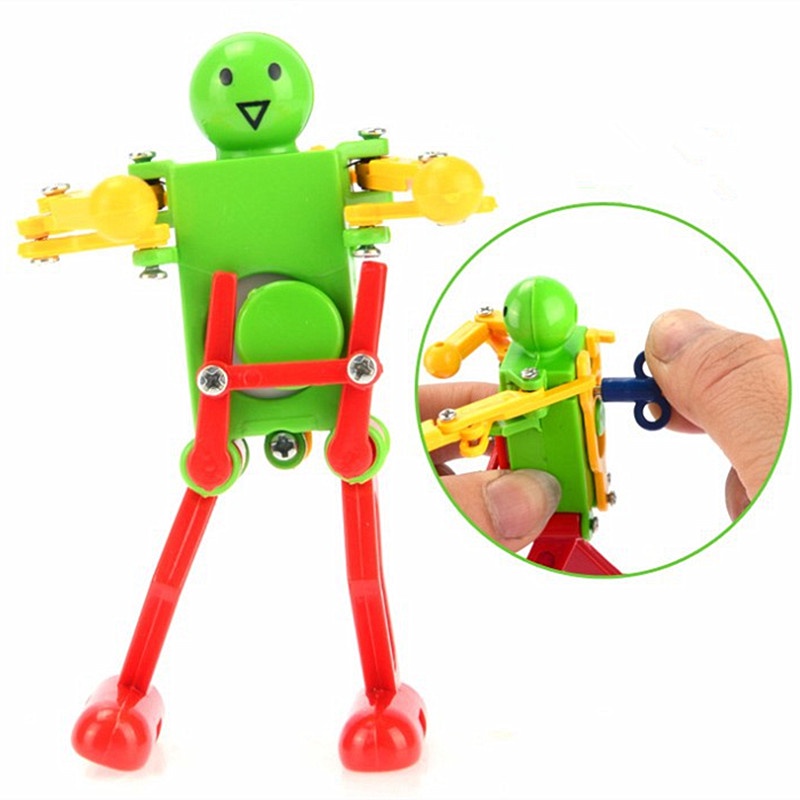 Multicolor Windup Robot Dancer Spring Dancing Walking Robot Toy Dancing