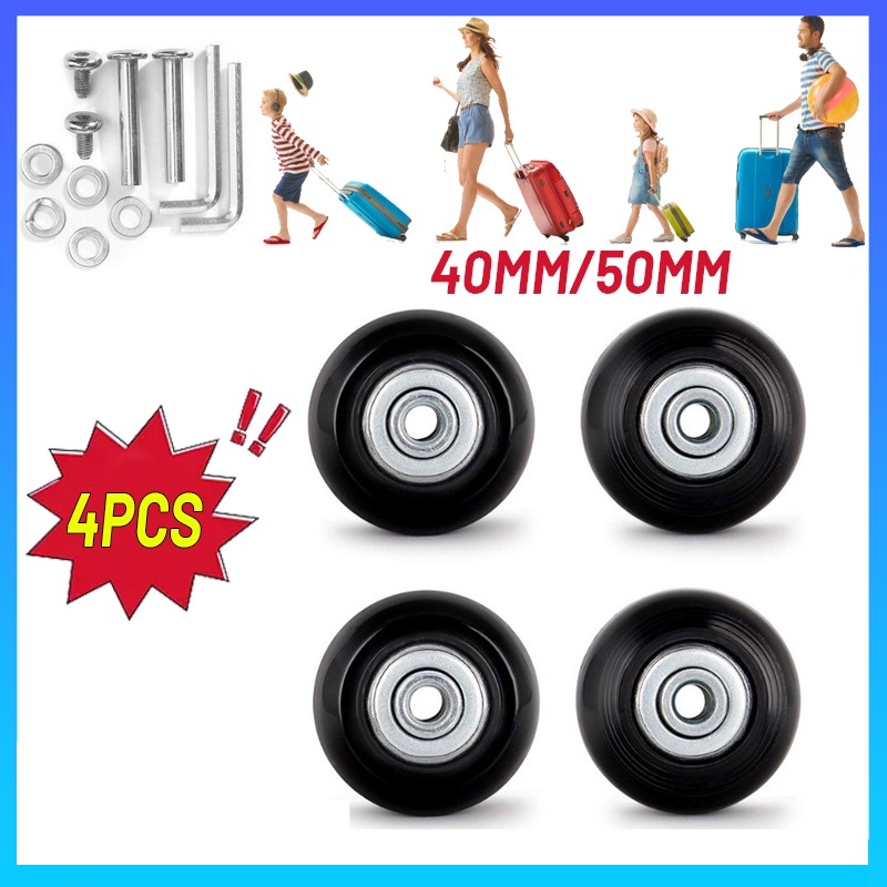 SG Local 4 pcs Luggage Wheels OD 40mm/50mm Luggage Suitcase Replacement