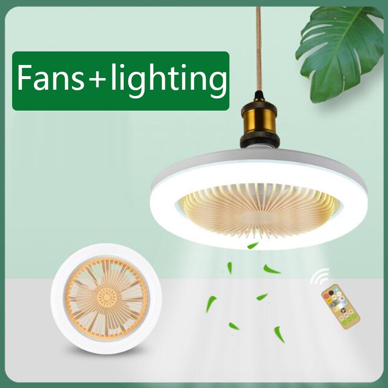 Led Ceiling fan light bulb 30W E27 lamp holder Remote Control