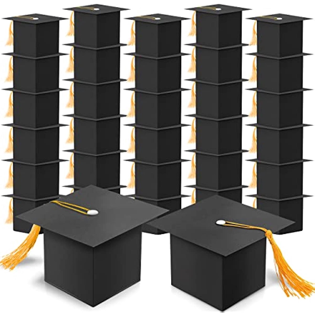 Graduation Party Favors Candy Box 10PCS Black Graduation Cap Gift Box ...