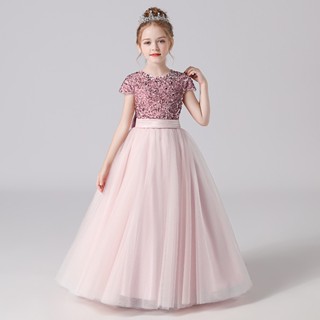 Winter Girls Dress for Christmas Princess Party Pageant Children Long Gown  SD079