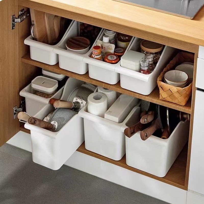 Kitchen Pulley Pushpull Organizer Plastic Box Drawer with