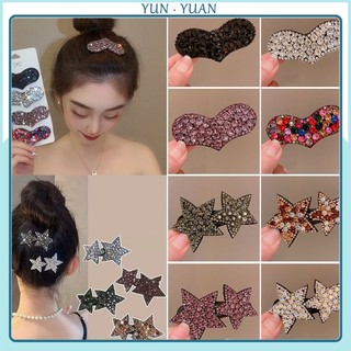 【Yunyuan】Korean Hair Clip Rhinestone Love BB Clip Female Net Red All ...