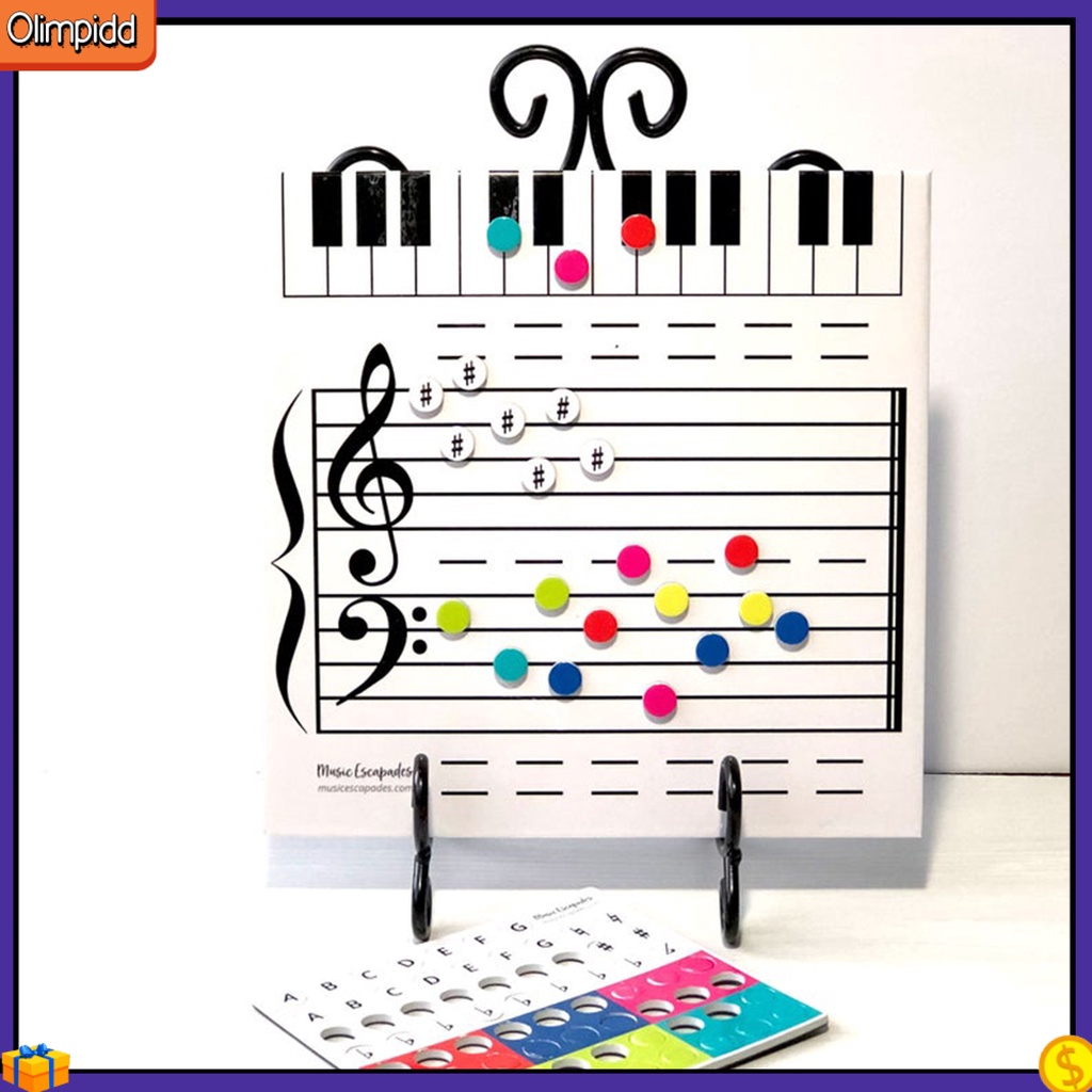 (olimpidd) 1 Set Music Staff Board Erasable Paper Enjoyable Musical Theory Instruction