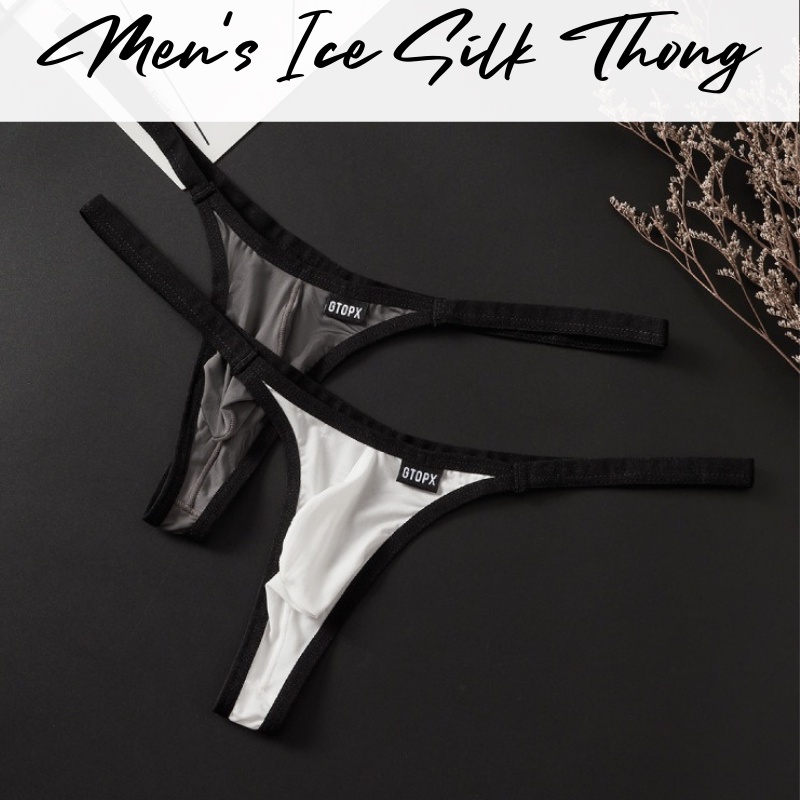 Men s Thong Ice Silk Underwear GTOPX GT273 Shopee Singapore