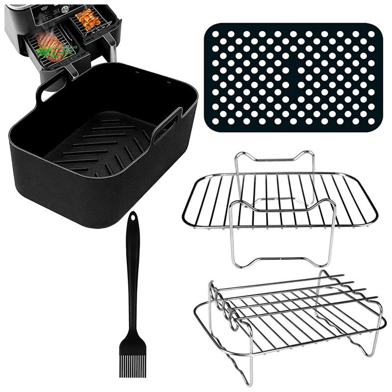 6 Pieces Double Basket AirFryer Parts Dual Basket Air Fryer Accessories