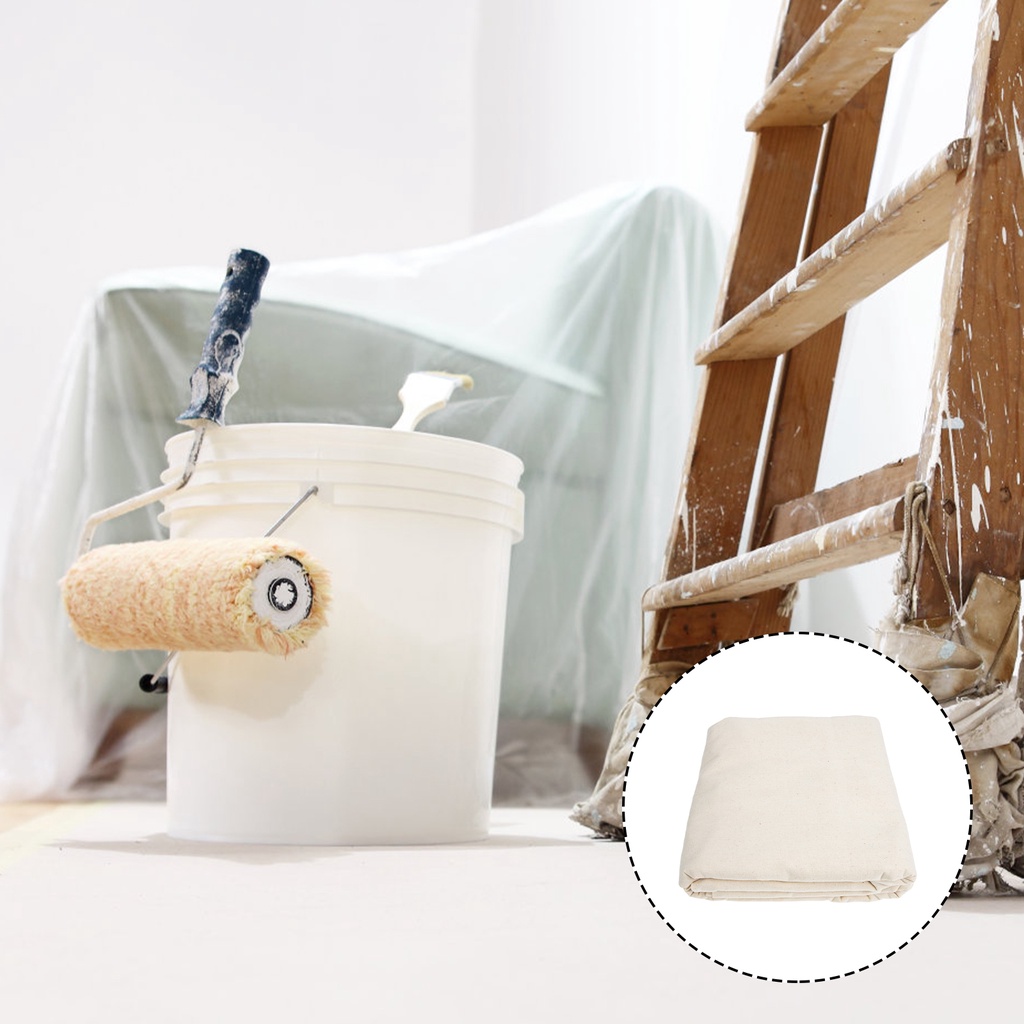 Painting Tarp for Floor Block Cloth White Canvas Drop Cloth Cotton
