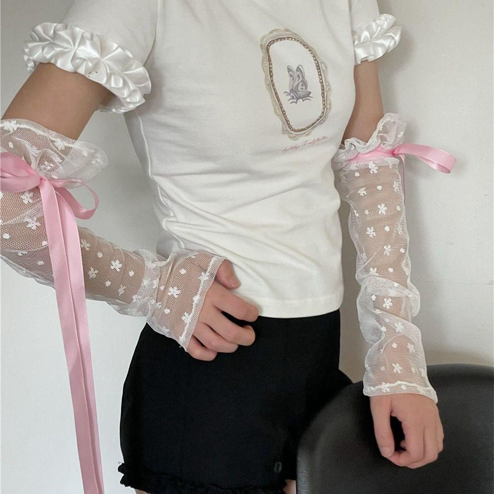CABEZA Lace Arm Warmers Cycling Gloves Arm Covers Elastic Anti-UV