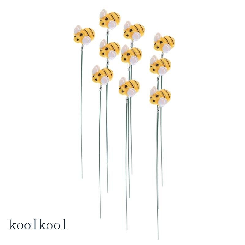 kool 10pcs Bee Garden Stakes Decoration 3D Bee Stake Yard Plant Lawn