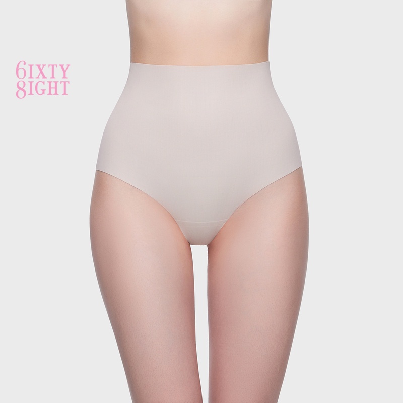 Women Solid High Waist Tummy Control Panties Slim Fit Underwear