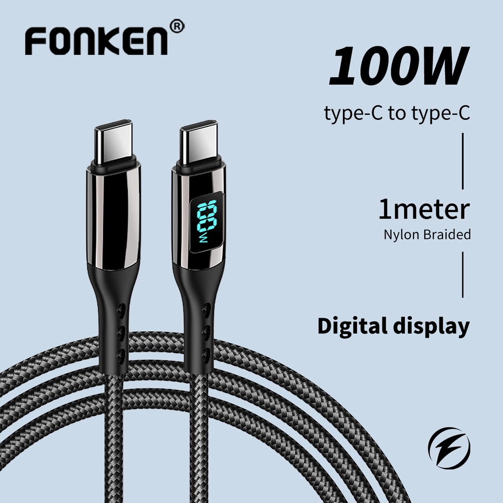 Fonken PD100W USB C To Type C Cable PD Fast Charge PD20W USB C to IOS