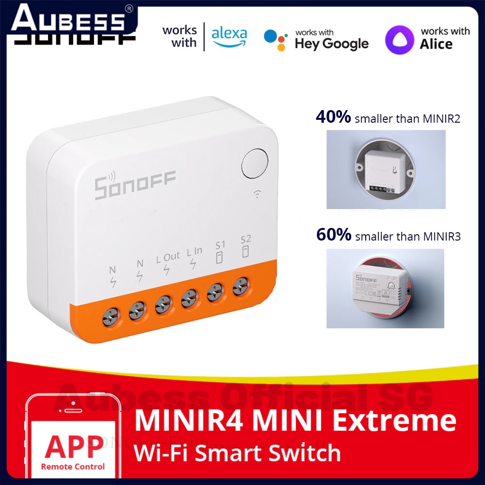 Sonoff Mini R4 Wifi Smart Switch 10a Extreme 100240v Home Automation
