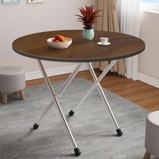 Mainstays 31 Round High-Top Folding Table, Walnut