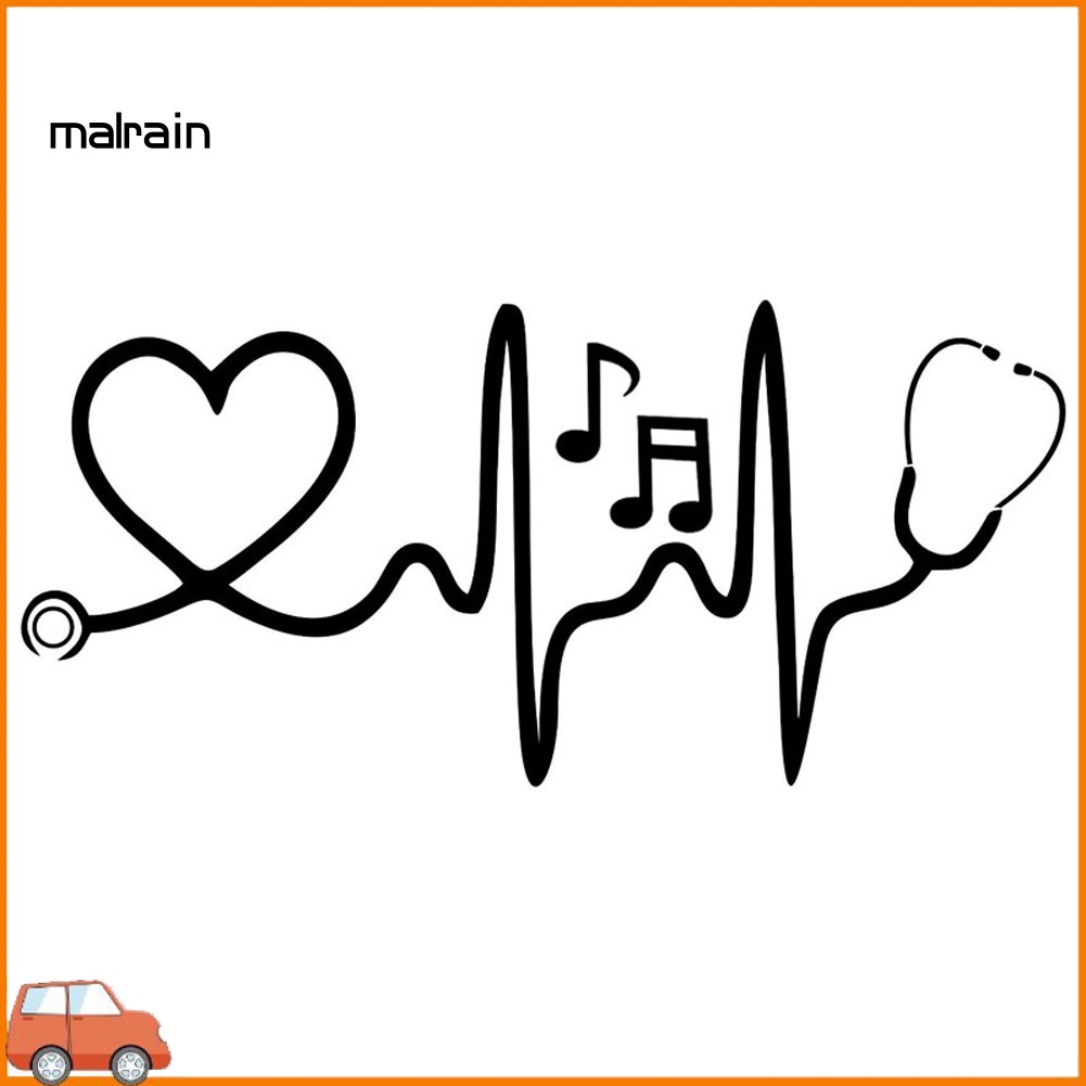 [Ma] Stethoscope Music Notes Car Styling Reflective Decorative Stickers Auto Decals