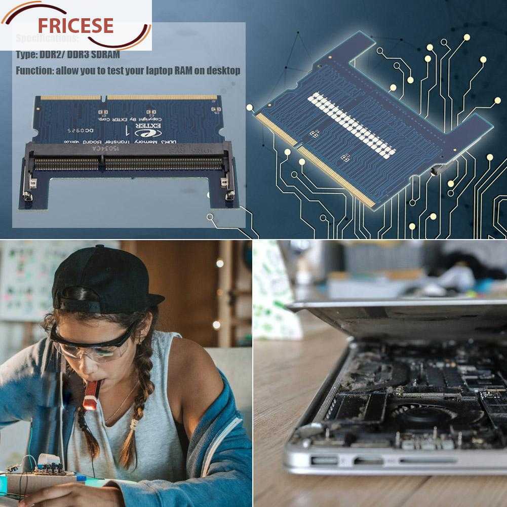 DDR2/DDR3 Laptop SO DIMM to Desktop DIMM Adapter Memory RAM Adapter ...