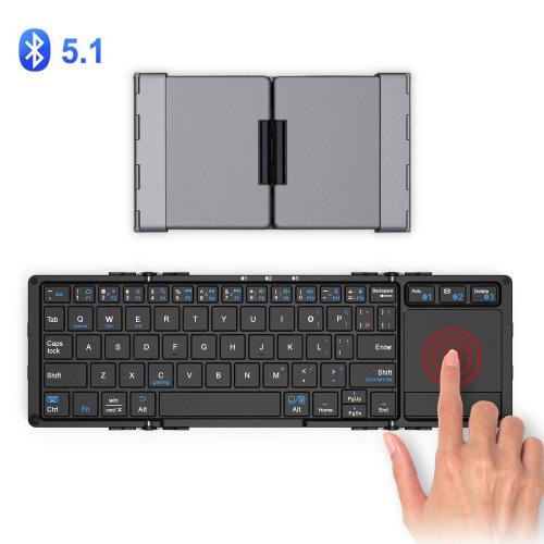 ICBK08 iClever Keyboard Folding Bluetooth usb Touch Pad 3 Devices