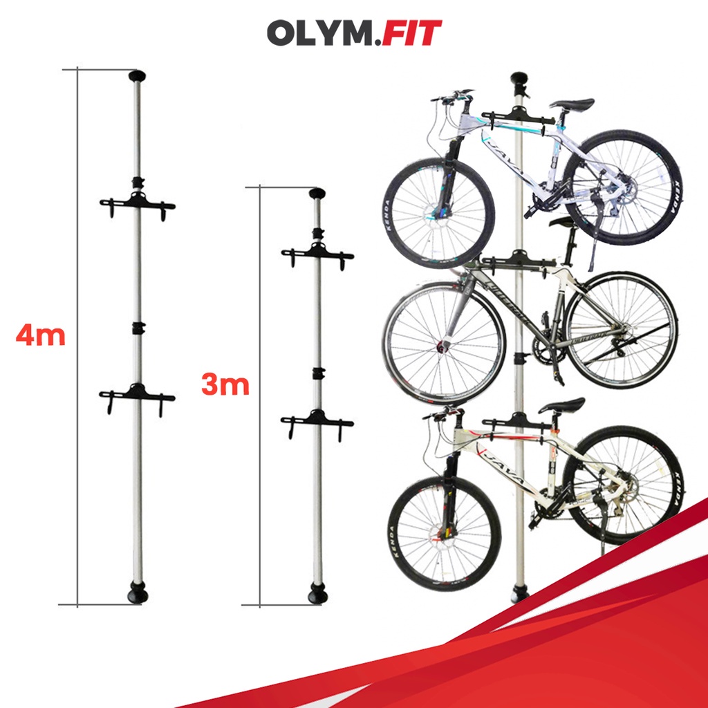 Bicycle Bike Dual Pole Tower Rack Bicycle Stand Parking Rack Hanger Floor to Ceiling Cycling Accessories Shopee Singapore