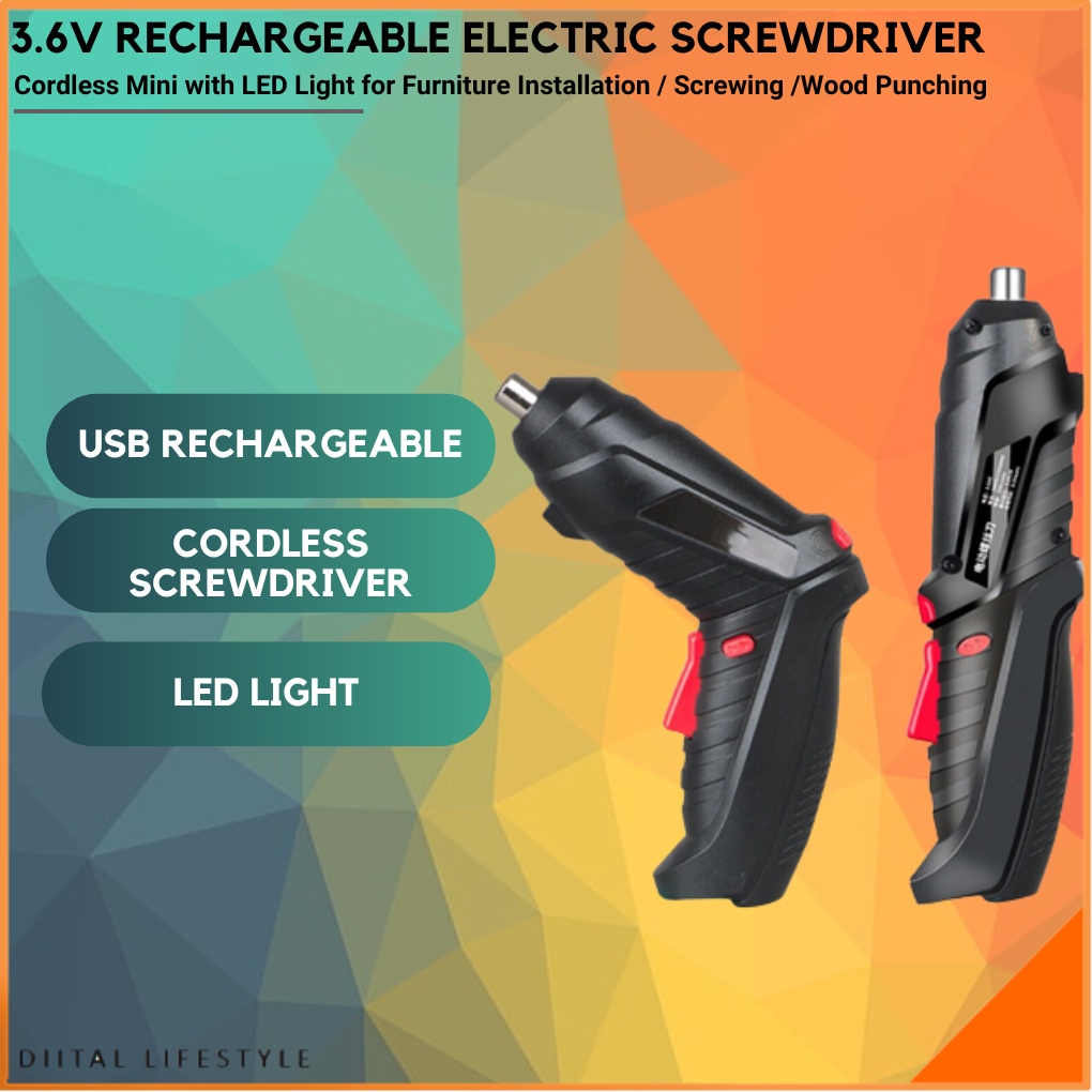 Cordless USB Charging Mini Electric Screwdriver 3.6V Rechargeable