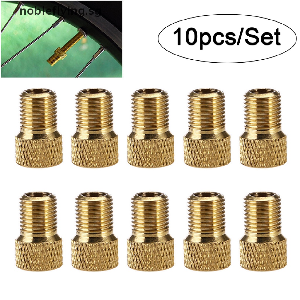 Nobleflying 10Pcs Valve Adapter Pump Convert Presta To Schrader Copper