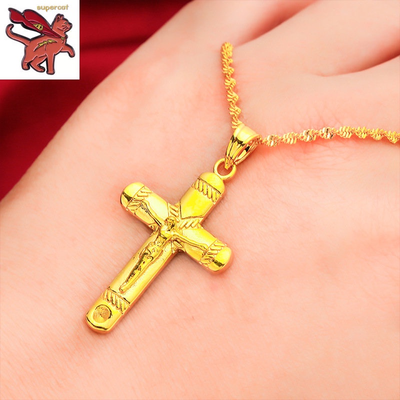 Gold cross hot sale chain 24k