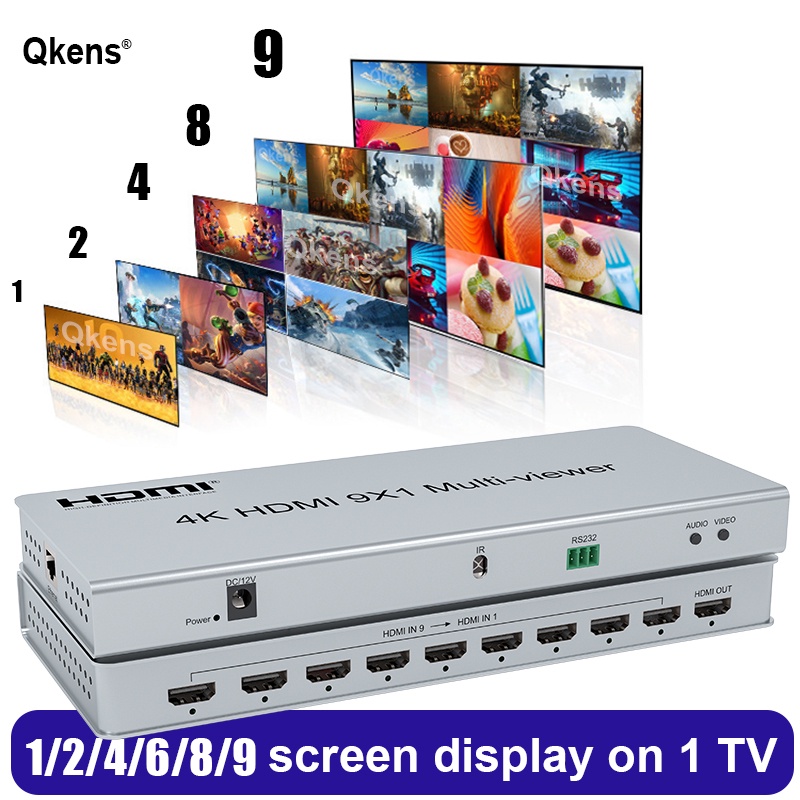 4K 9x1 HDMI Multiviewer Multi Screen Segmentation HDMI Multi-viewer 4x1 ...