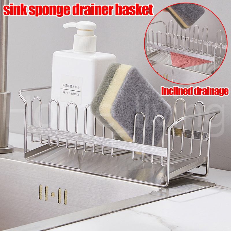 Kitchen Sink Countertop Storage Rack 304 Stainless Steel Sponge ...