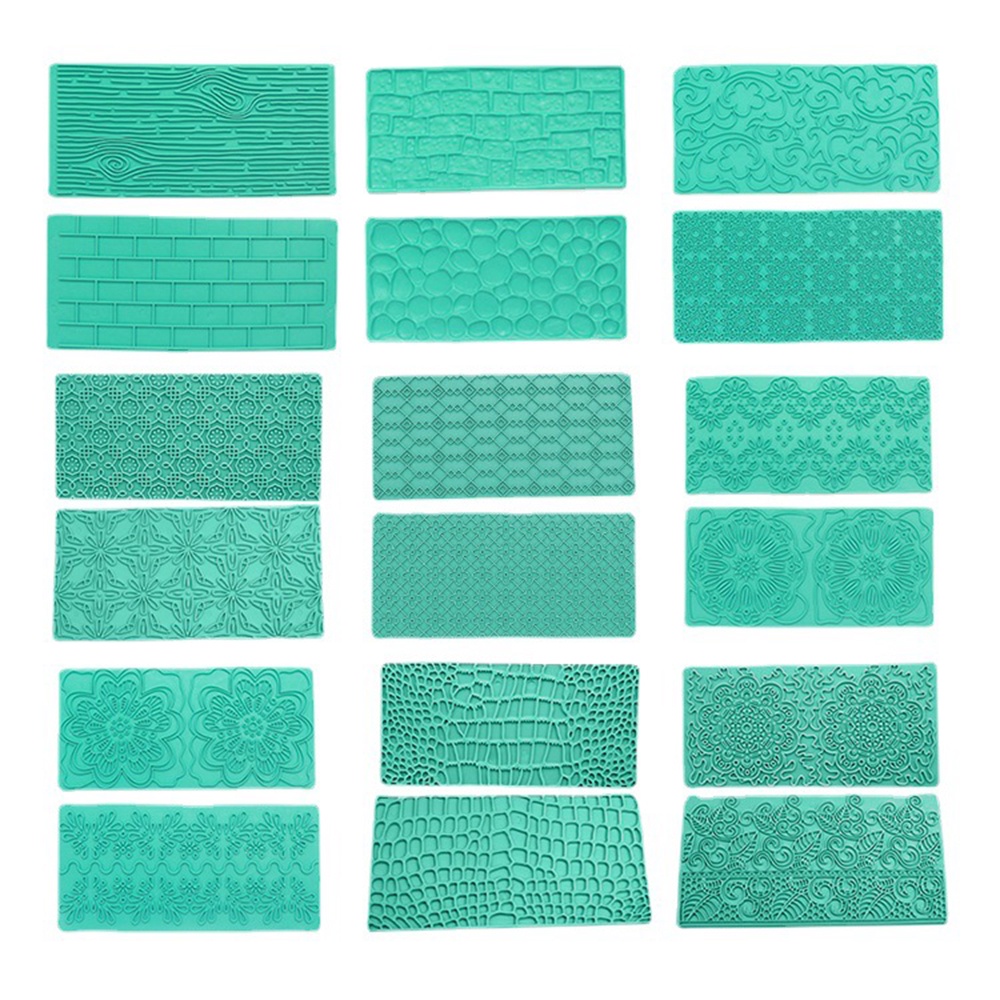 Polymer Clay Texture Emboss Mat Birck Bark Cobble Stone Mandala Flower ...