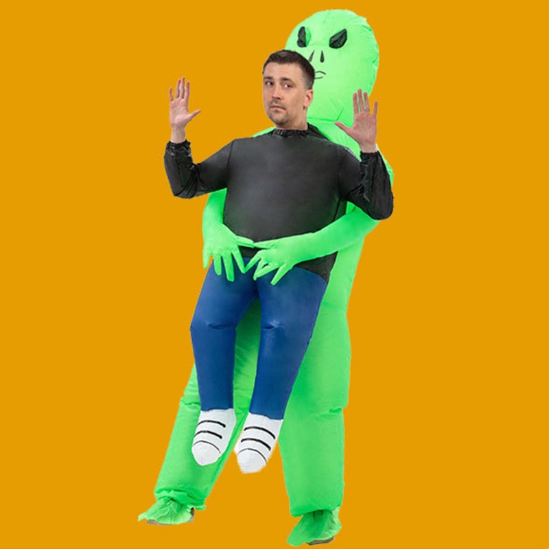 Inflatable Costumes Anime Green Alien Carrying Human Cosplay Ghost Hug Carnival Halloween Party 3218