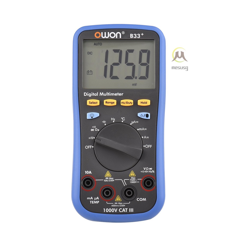 [Musg]OWON B33+ Digital BT Multimeter with Offline Record 3999 Counts Auto-ranging Electrical Tester with Backlight LCD Screen AC DC Voltage Current Detector Temperature Measuring