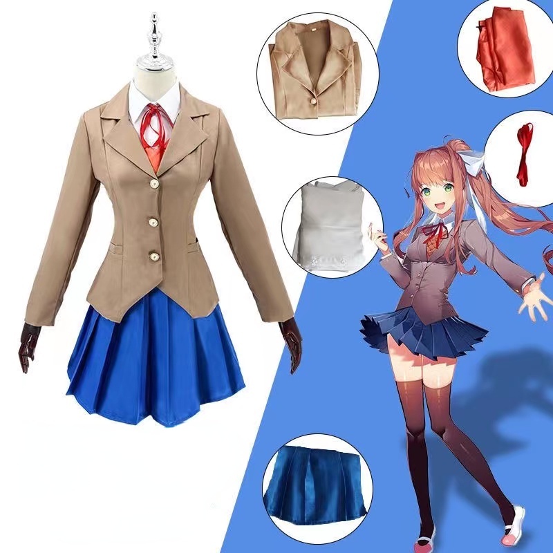 Game Doki Doki Literature Club Monika Cosplay Sayori Yuri Natsuki ...