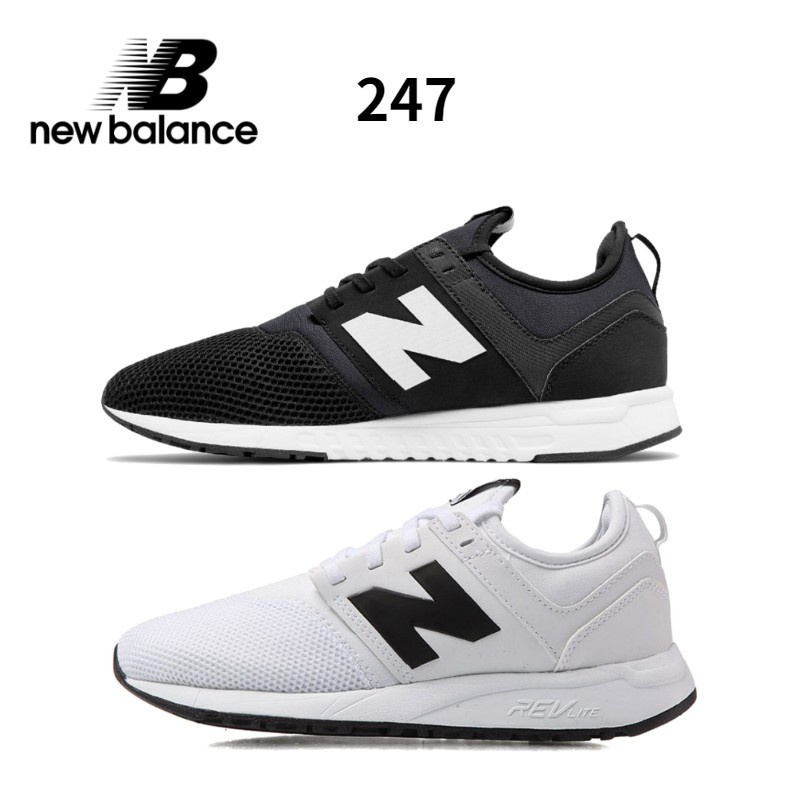 New balance 247 trainers cheap in black and white mesh