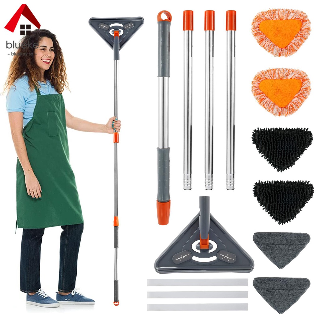 Wall Cleaner Set with Long Handle 360° Rotatable Ceiling Dust Cleaner ...