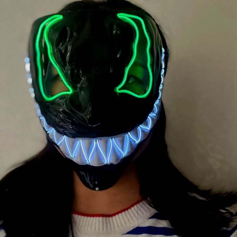 Neon LED Mask Wire Light Up Costume Purge Party Cosplay Venom Mask ...