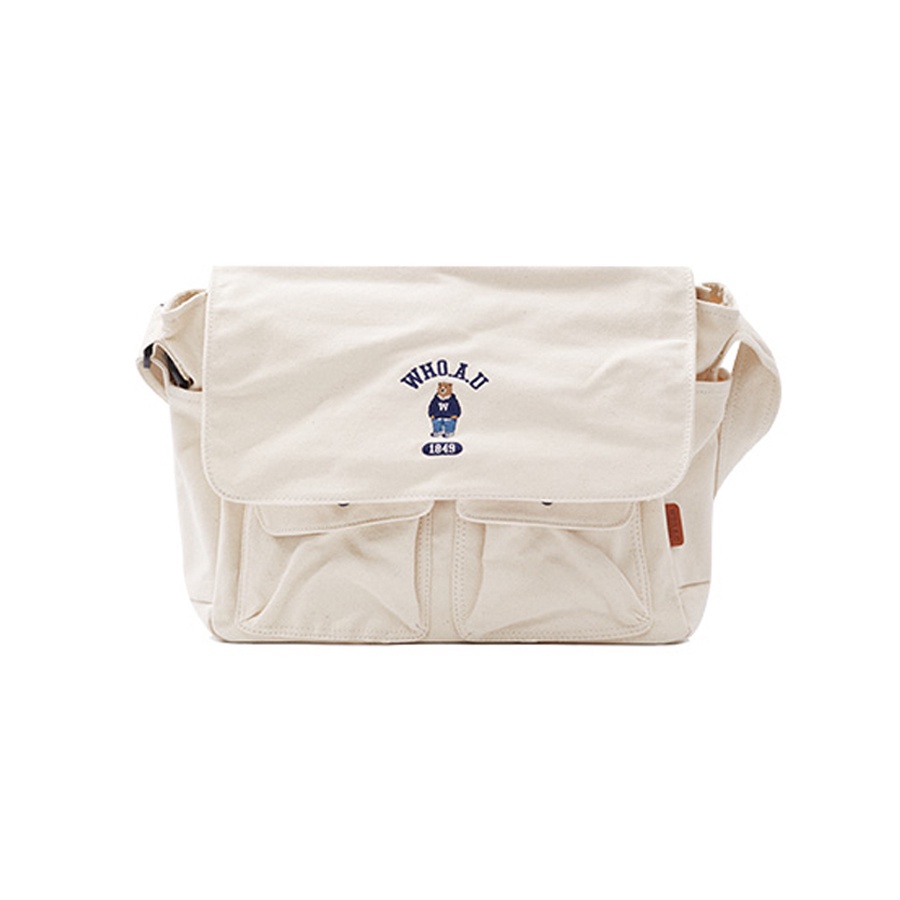 WHO.A.U] Steve Big Canvas Messenger Bag | WHBGD2313A