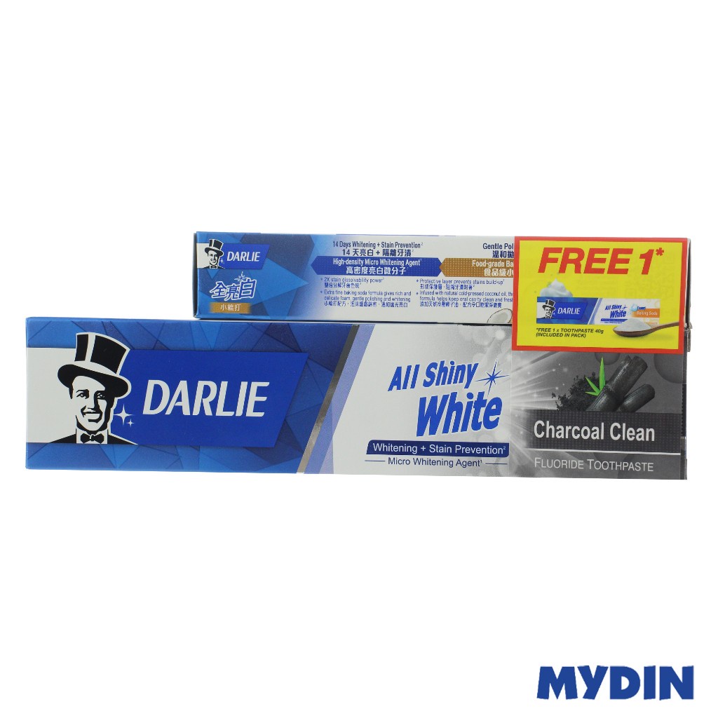 Darlie Whitening Charcoal Clean Toothpaste (140g) FOC Baking Soda