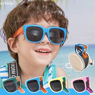 Korean Children s Square Sunglasses For Boys And Girls folding Sunglasses Cute Baby Kids Yellow green Travel Outdoor UV Protection Colorful shade Eyeglasses Shopee Singapore