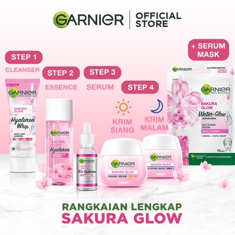 Garnier Sakura Glow Hyaluron Serum Day Cream - 40ml - Gambar 3