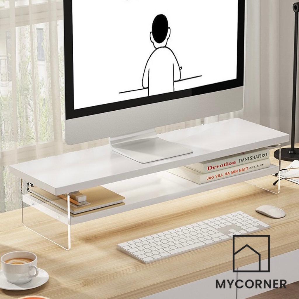Acrylic Suspension Elevated Rack Computer Monitor Desktop DoubleLayer