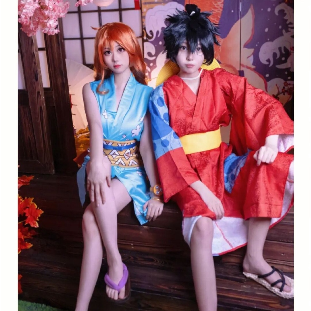 One Piece Monkey D Luffy Cosplay Halloween Carnival Suit Costume Kimono ...
