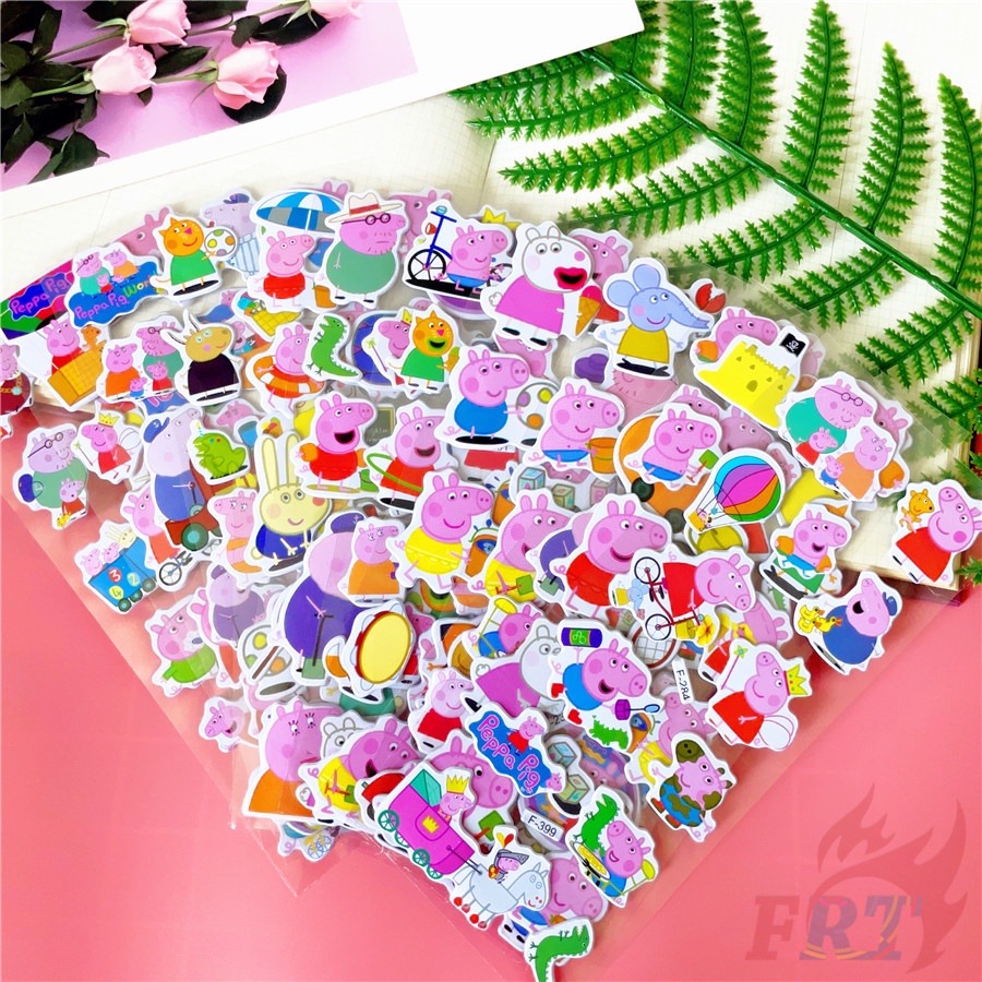 12Sheets/set Pink Pig Series 02 DIY Rewards Sticker Cartoon 3D Puffy ...