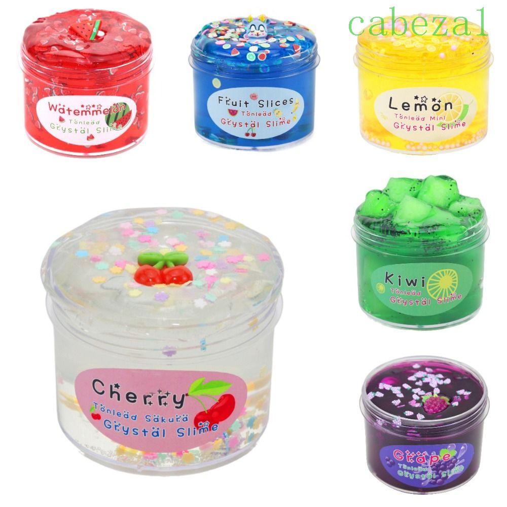 CABEZA Diy Butter Slimes Fruit Set, Sludge Toys Soft Rainbow Clay, Soft