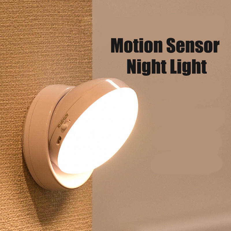 Magnetic Led Night Light USB Charging Motion Sensor Round Energy-saving ...