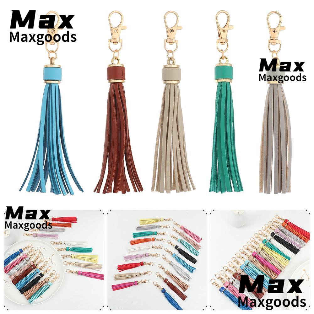 MAXG Tassel Keychain New Pu Leather Accessories For Bags Ring Holder